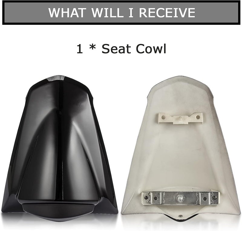 psler Rear Seat Cover Rear Seat Fairing Cover for Ninja 250R ZX250R EX250 2008-2012 Black - Image 5